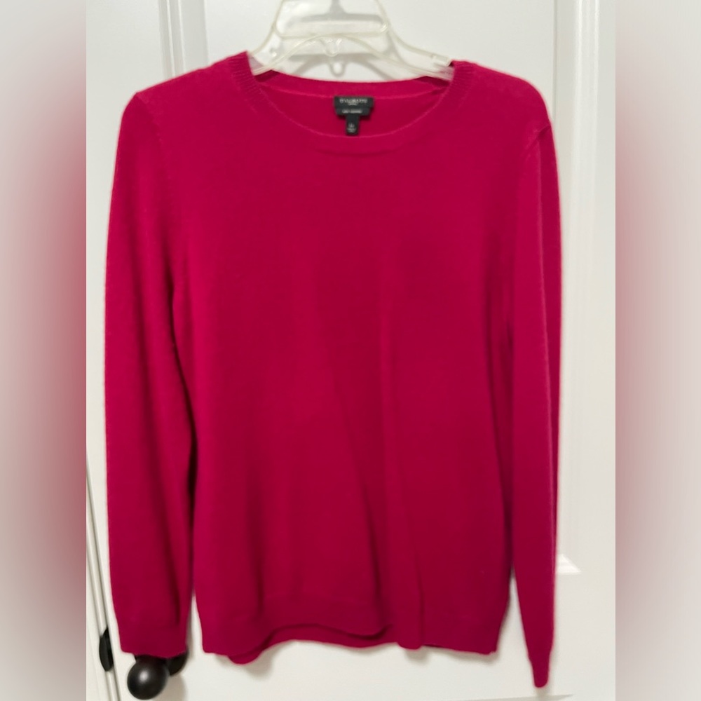 Talbots Large Petite Berry Crewneck Cashmere Sweater